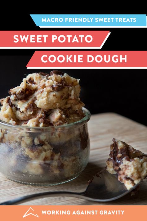 Sweet potatoes that taste like cookie dough? This recipe provides a delicious spin on a healthy staple in any diet. Sweet Potato Cookie Dough, Healthy Edible Protein Cookie Dough, Low Calorie Stuffed Sweet Potato, Macro Friendly Cookie Dough, Healthy Cheat Meals, Chickpea Protein Cookie Dough, Sweet Potato Dessert, Sweet Potato Cookies, Clean Sweets