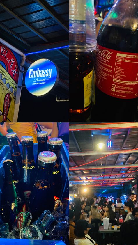 Bar Pictures Aesthetic, Inuman Prank Pic, Inom Prank Picture, Alak With Friends, Bar Pictures Instagram, Alfonso Coke, Drinks Alcohol Snapchat Story, Bar Party Night, Manila Aesthetic Night