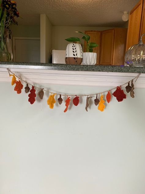 Crochet Fall Garland - these fall garlands are perfect to decor a space for fall! They are handmade and add a burst of fall colors to your home. Please let us know if you have any questions. Thank you! Autumn Garland Crochet, Fall Crochet Garland, Crochet Fall Garland, Fall Crochet Decor, Fall Decor Crochet, Crochet Garlands, Garland Crochet, Fall Garlands, Thanksgiving Crochet