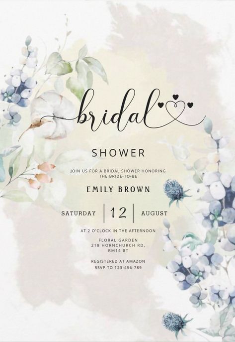 Bachelorette Cards For Bride, Floral Bachelorette, Watercolor Bridal Shower Invitations, Bridal Party Invitations, Daughter Best Friend, Elegant Watercolor, Floral Bridal Shower Invitations, Bridal Shower Invitations Templates, Invitation Floral