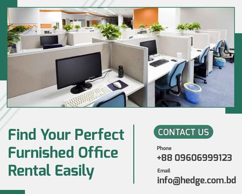 We have the perfect fully furnished office space for you! With all the amenities, you'll have everything you need to run your business. Contact us today to learn more about our office rental services! https://www.hedge.com.bd/serviced-office/furnished-office-rental #FullyFurnishedOffice #OfficeRental #Bangladesh #Business #Rent Office Rental, Art Quotes Inspirational, Private Office, Office Phone, Your Perfect, Office Space, Poster Design, This Is Us, Design