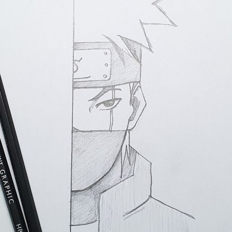 Kakashi Hatake Easy Drawing, Kakashi Drawing Easy Step By Step, Easy Naruto Drawings For Beginners, Easy Anime Drawings For Beginners Cute, Kakashi Pencil Sketch, Kakashi Hatake Drawing Pencil, How To Draw Kakashi Step By Step, Kakashi Drawing Pencil, Naruto Drawings Easy Step By Step