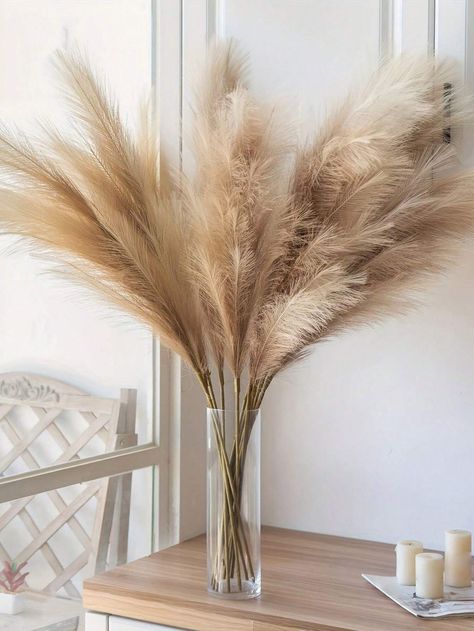 50/30/20/10pcs Faux Pampas Grass, Artificial Fluffy Pampas Grass, Pompous Grass Flower Arrangement For Boho-Inspired Atmosphere Home Wedding Decoration Outdoor WeddingI discovered amazing products on SHEIN.com, come check them out! Wedding Decoration Outdoor, Faux Pampas, Grass Artificial, Grass Flower, Home Wedding Decorations, Artificial Leaf, Wedding Vases, Floor Vase, Elegant Dresses Long