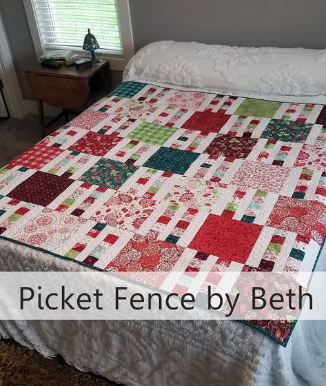 Picket Fence Quilt, Fence Quilt Pattern, Easy Quilting Design, Quilting Blogs, Layer Cake Quilts, Charm Packs, Jelly Rolls, Layer Cakes, Precut Quilts