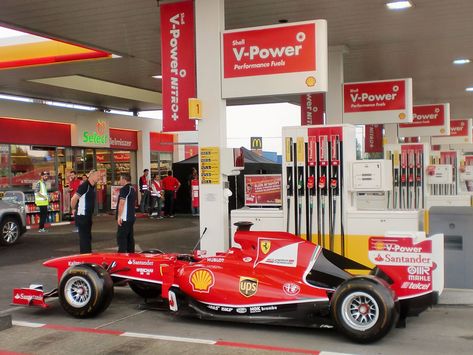 Shell V-Power: Just another day at a Shell station with Sebastian ... Shell Gas Station, Power Logo, Logistics Management, Sports Marketing, Shell Station, Filling Station, Gas Stations, Sebastian Vettel, Ferrari Car