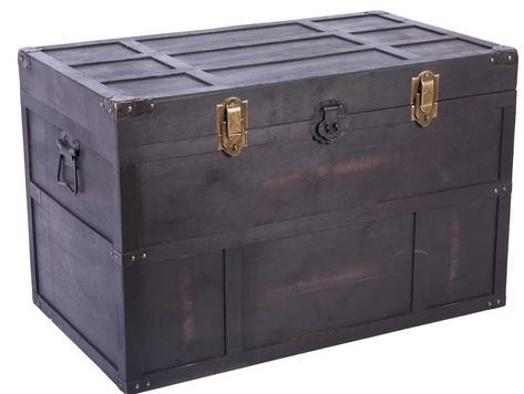 Canora Grey Ferriera Manufactured Wood Vintage Trunk & Reviews | Wayfair Decorative Trunks, Wooden Trunks, Storing Blankets, Wood Trunk, Storage Trunks, Vintage Trunks, Cedar Chest, Steamer Trunk, Vintage Details