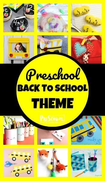 Back to School Theme Preschool - So many fun,fun creative ideas for the first day of school including crafts, math, literacy, kids activities and more for preschoolers #backtoschool #preschool #preschoolers Preschool School Theme Craft, Back To School Activities For Preschoolers First Day, Back To School Theme Art For Preschool, Preschool Crafts First Day Of School, Preschool Back To School Art Projects, Start Of Preschool Activities, Back To School Art And Craft For Preschoolers, Back To Preschool Ideas First Day, Beginning Of The Year Activities For Preschool