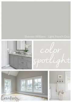 Sherwin Williams Light French Grey, Sherwin Williams Light French Gray, Light French Grey, Light French Gray, French Grey Paint, Color Spotlight, Light Grey Paint Colors, Light Gray Paint, French Gray