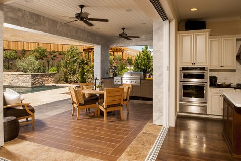 California Room, Sustainable Flooring, California Outdoor, Florida Room, Outdoor Kitchen Design Layout, Outdoor Kitchens, Home Additions, Family Room Design, Trendy Kitchen