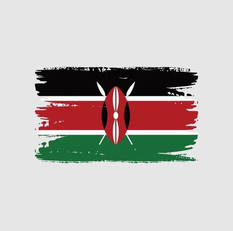 Flag of Kenya with brush style Kenyan Flag Tattoo, Kenya Flag Art, Kenyan Flag, Happy Mothers Day Pictures, Kenya Flag, Thailand Flag, Mothers Day Pictures, Flag Tattoo, Photo Wall Gallery