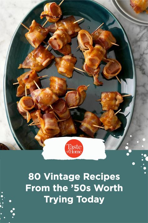 80 Vintage Recipes From the ’50s Worth Trying Today 1970s Dinner Party Food, 60s Appetizers Appetizer Ideas, 70s Cocktail Party Food, 1970s Hors D'oeuvres, Retro Party Appetizers, Popular Food From The 70's, Foods From The 70s, 70s Theme Charcuterie Board, Retro Food Ideas