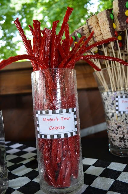 The Pethel Family: A Cars Birthday Party September Party Food Ideas, Lightning Mcqueen Birthday Party Ideas Diy, Cara Birthday Party, Motorcycle Party Ideas, Mechanics Wedding, Mater Birthday, Cars Night, Cars Birthday Party, Disney Cars Party