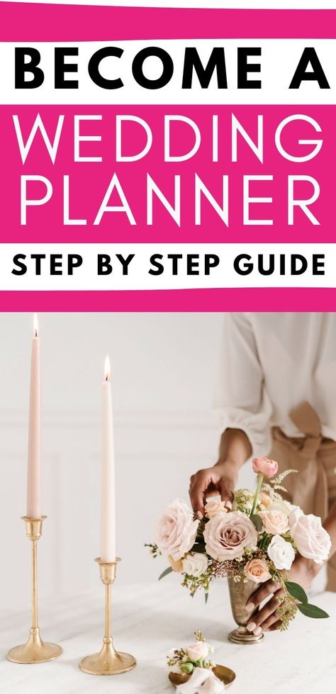 How to become a wedding planner and make money from home. This in depth guide will show you how to become a wedding planner and how to start a wedding planning business. Also get tips on how much wedding planners make, what the different between a wedding planner and a wedding coordinator is and more Wedding Planning Course, Wedding Coordinator Duties, Wedding Planner Outfit, Become A Wedding Planner, Wedding Planner Career, Wedding Planner Guide, Free Wedding Planner, Wedding Planner Business, Wedding Organizer Planner