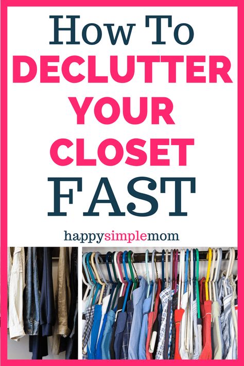 Clean your closet out fast with this declutter method! Create a capsule wardrobe, get rid of clothes that no longer make you happy and organize your closet. Works for small closets and large walk-in closets! #closets #declutter #happysimplemom Declutter Clothes, Declutter Your Closet, Declutter Bedroom, Pretty Home, Clutter Control, Simple Questions, How To Declutter, Declutter Your Life, Clutter Free Home