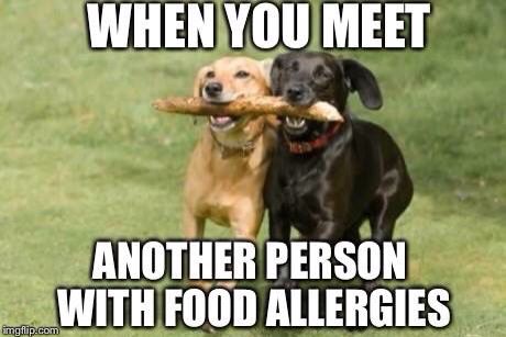 I'M NOT THE ONLY ONE Food Allergies Funny Humor, Gf Humor, Allergy Humor, Food Allergy Quotes, Baking Memes, Allergies Quote, Allergy Memes, Friends Trend, Allergies Funny