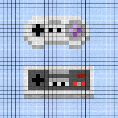 8 Bit Perler Bead Patterns, Video Game Perler Bead Patterns, 8 Bit Pixel Art Pattern, Controller Pixel Art, Pixel Art Pattern Easy, Nintendo Pixel Art, Tiny Pixel Art, Mini Pixel Art, Pixel Controller