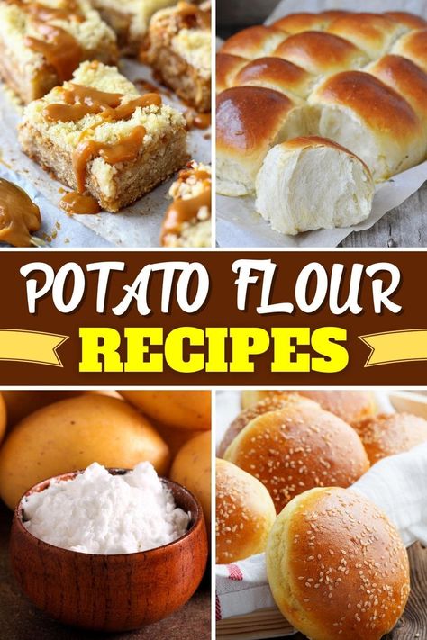 With these tempting potato flour recipes, you can have all of your favorite treats while staying gluten-free. From cakes to cookies to bread, this list has it all! Recipes Using Potato Flour, Potato Flour Recipes Gluten Free, Crockpot Recipes Sweet Potato, Potato Flour Bread, Potato Flour Recipes, Potato Bread Gluten Free, Potato Bread Rolls Recipe, Gluten Free Potato Bread, Recipes Sweet Potato