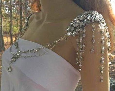 Bridal Body Jewelry, Formal Necklace, Shoulder Jewelry, Shoulder Necklace, Crystal Wedding Jewelry, Rhinestone Bridal, Rhinestone Wedding, Jewelry Show, Deco Jewelry