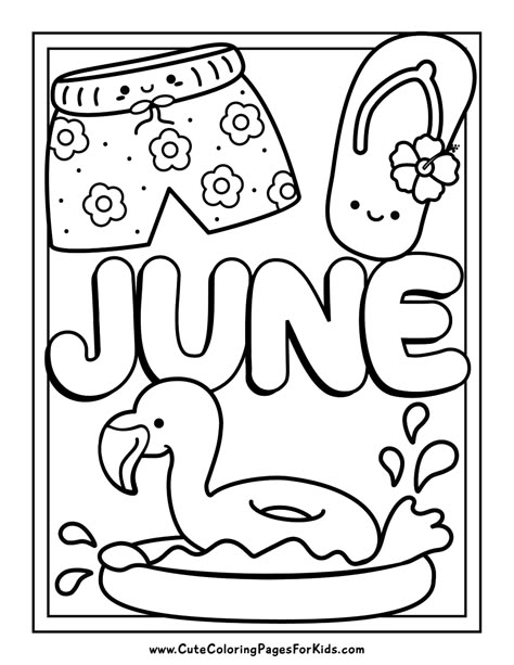 June Coloring Pages - Cute Coloring Pages For Kids Coloring Pages For Preschoolers Free, Months Of The Year Coloring Pages, June Coloring Pages, Summer Coloring Pages Free Printable, Ocean Coloring Pages For Kids, Vacation Coloring Pages, May Coloring Pages, Summer Coloring Pages For Kids, Kids Colouring Printables