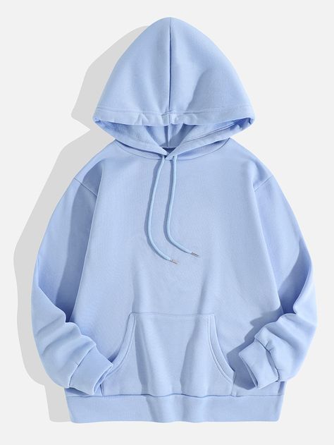 Baby Blue Casual Long Sleeve Polyester Plain Pullovers Slight Stretch Fall/Winter Women Sweatshirts Drop Shoulder Hoodie, Thermal Hoodie, Womens Thermal, Lined Hoodie, Winter Hoodies, Formal Dresses For Women, Drawstring Hoodie, Inspiration Mode, Womens Clothing Sizes