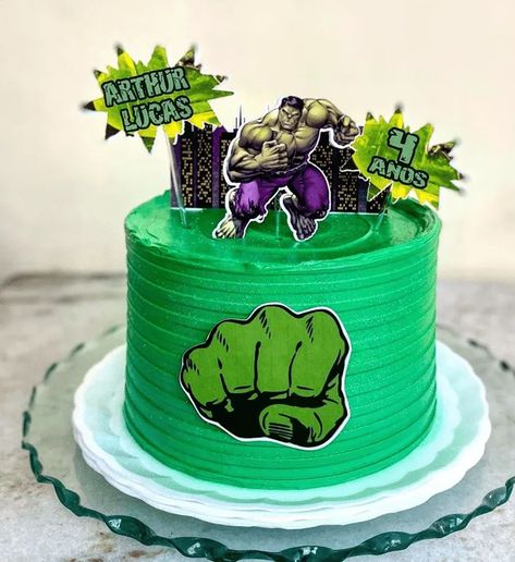 50 Hulk Cake Design Images (Cake Idea) - 2020 Hulk Cake Design, Hulk Birthday Cake, Hulk Decorations, Incredible Hulk Cake, Hulk Birthday Cakes, Birthday Cake For Women Simple, Hulk Cake, Hulk Birthday Parties, Cake Design Images