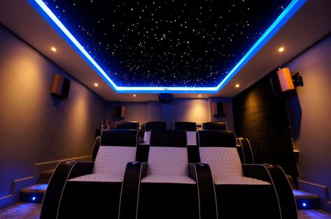 Starry Sky Ceiling Installers - Infinity Fibre Optic Star Ceiling Installation Specialists - UK Home Cinemas Starlight Ceiling, Starry Sky Ceiling, Fiber Optic Ceiling, Home Cinema Design, Optical Fibre, Cinema Rooms, Starry Ceiling, Infinity Homes, Home Cinema Systems