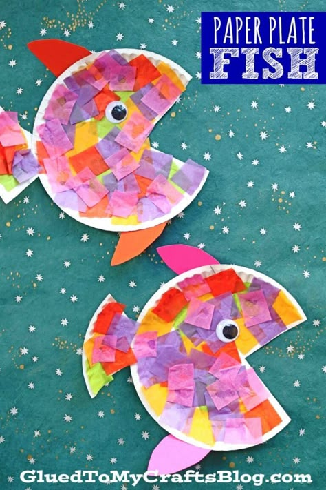 Summer Craft Ideas For Kids, Paper Plate Fish, Fish Craft, Summer Craft Ideas, Summer Of Fun, Paper Plate Crafts For Kids, Toddler Arts And Crafts, Camp Crafts, Fish Crafts