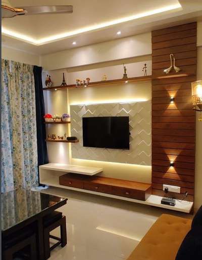 Furniture, Lighting, Living Designs by Interior Designer Interior Indori, Indore | Kolo Tv Wall Design Luxury Tvs, Tv Cabinet Wall Design, Living Room Tv Cabinet Designs, Modern Tv Room, Modern Tv Unit Designs, Tv Unit Design Modern, Wall Unit Designs, Tv Unit Furniture Design, Tv Unit Furniture