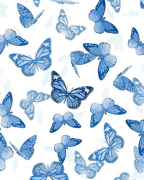 Insect Motif Design, Butterfly Pattern Fabric, Blue Butterfly Design, 1989 Taylor Swift Era, Flower Butterfly Wallpaper, Aesthetic For Ipad, Chinoiserie Garden, 1989 Taylor Swift, Blue Butterfly Wallpaper