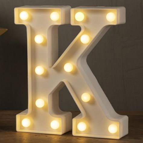 Amazon.com: HXWEIYE Light Up Letters LED Marquee Letters Lights Sign 26 Alphabet and 10 Number Big Lights Letter for Party Birthday Bar Battery Powered Christmas Decor Letter Lights (Warm White K) : Home & Kitchen Initial Letter Decor, Letter Lights, Alphabet Lighting, Lighted Marquee Letters, Light Words, Outdoors Birthday Party, 10 Number, Birthday Bar, Christmas Lamp