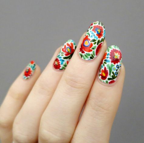 Mexican Nails, Amazing Nails, Her Nails, Rose Nails, Get Nails, Diamond Nails, Fabulous Nails, Beautiful Nail Art, Cute Nail Designs