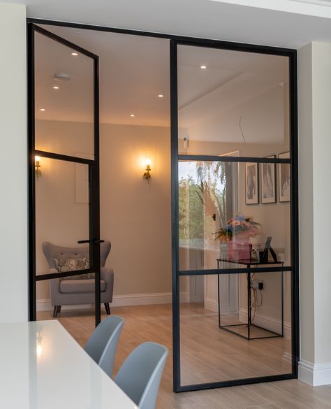 Happy New Year from all of us at HBD Systems!⁠ ⁠ We are back in our showroom today and can't wait to help you with your glazing in 2024.⁠ ⁠ Sharing these internal aluminium doors from a recent project. We love the industrial look that the windows give, plus they allow the light to flow from the kitchen into the hallyway!⁠ ⁠ Get in touch if you have a project this year and would like to chat about any of our products. Black Frame Door, Timber Front Door, Sliding Doors Internal, Inspiring Homes, Internal Glass Doors, Bifold Door, Internal Sliding Doors, Aluminium Doors, Casement Windows