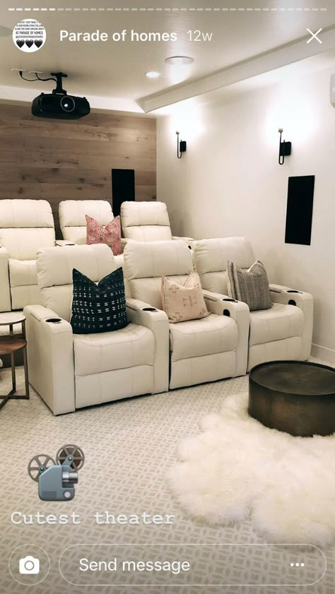 Simple Movie Theater Room, Small Basement Theater Room, Farmhouse Home Theater, Media Room Carpet, Basement Movie Theater On A Budget, Small Bedroom Movie Theater, Farmhouse Movie Room, Movie Theater Loft Ideas, Small Home Theater Rooms Lowe's