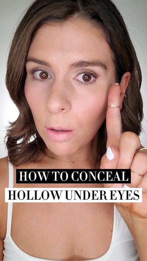 How To Fix Sunken Under Eyes, Conceal Under Eye Circles, Make Up For Sunken Eyes, Under Eye Dark Circles Makeup Tutorial, Hollow Under Eyes Make Up, Under Eye Hollows Remedies, Eye Makeup For Sunken Eyes, Sunken Eye Makeup, Hollow Eyes Makeup