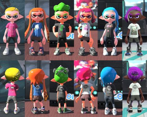 Splatoon 2 Hairstyles, Splatoon Clothes, Splatoon Squid, Outfit Creator, Nintendo Splatoon, Splatoon 2 Art, Splatoon Comics, Summer Vacation Outfits, Outfit Maker