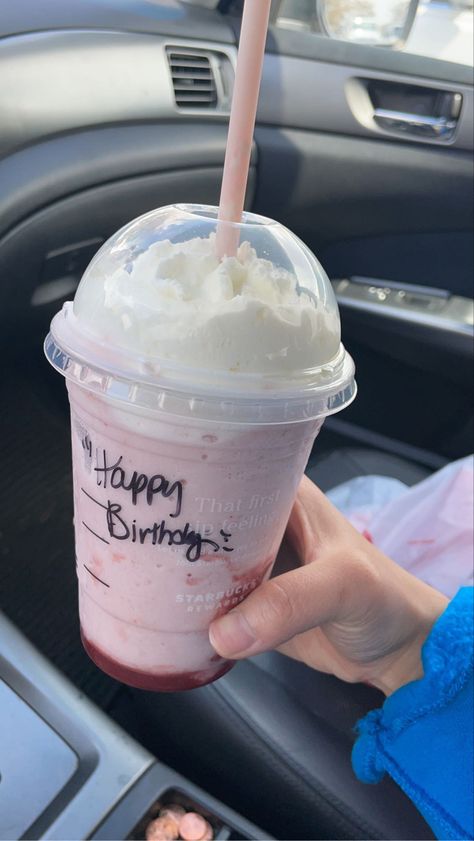 birthday, bday, birthday starbucks, bday starbucks, frappe Starbucks Happy Birthday, Birthday Starbucks Drinks, Birthday Starbucks, Starbucks Frappe, Starbucks Birthday, Free Birthday Gifts, Birthday 12, 15 Birthday, Birthday Inspo