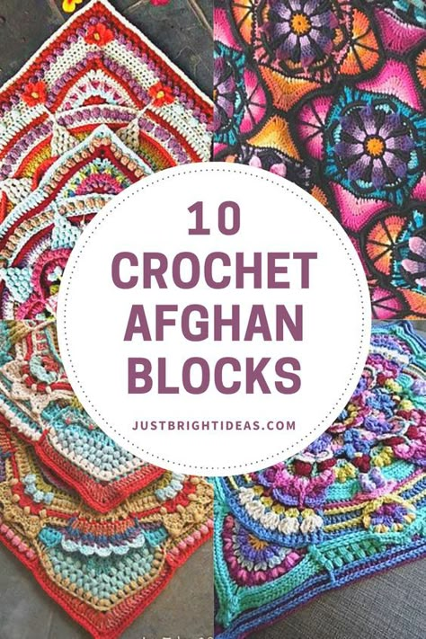 Motifs Afghans, Block Crochet, Stitches Pattern, Advanced Crochet, Granny Square Crochet Patterns Free, Crochet Afghan Patterns Free, Crochet Blanket Designs, Amazing Crochet, Crochet Blocks