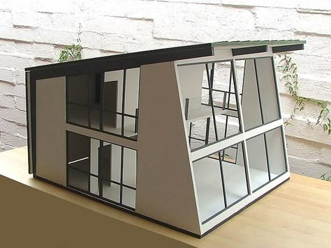 Mini House 2- Finished House Projects Architecture, Modern Dolls House, Concept Models Architecture, Dollhouse Ideas, Model House, Architecture Model House, Architecture Model Making, Modern Dollhouse, Architecture Design Concept