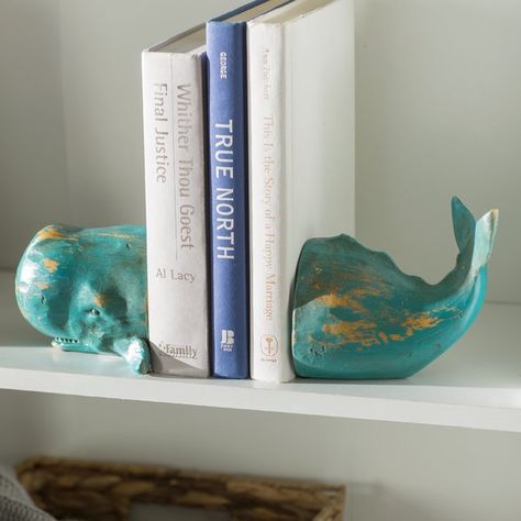 Whale Basket, Kids Bookends, Cottage Decorating, Wood Bookends, Wooden Bookends, Decorative Bookends, Beach Stuff, Paper Trail, House Inside