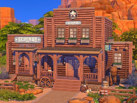 Sims 4 Western, Simplicity Living, Sims 4 No Cc, Student Bedroom, Riverside Cottage, The Sims 4 Lots, Ranch Kitchen, Sims 4 Kitchen, Rose House