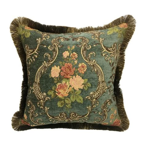 Fancy Pillows, Cheap Cushion Covers, Square Sofa, Floral Cushion Covers, Living Vintage, Casa Vintage, French Rose, Vintage Cushions, Throw Pillow Styling