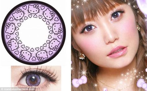 Hello Kitty Swag, Contact Lenses Tips, Scary And Funny, Hello Kitty Products, Natural Skin Tightening, My Sanrio, Color Contacts, I Love Hello Kitty, Cosplay Contacts