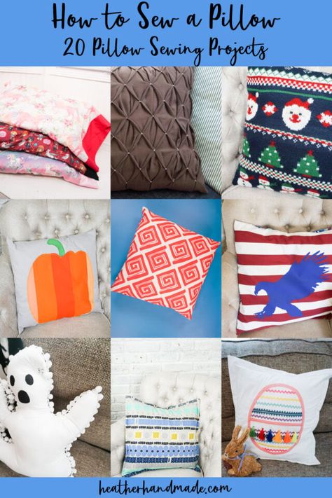 Pillow Sewing Patterns, Sew A Pillow, Throw Pillow Covers Diy, Make Pillows, Baby Sewing Patterns Free, Christmas Pillows Diy, Pillow Sewing, Diy Christmas Sweater, Halloween Sewing Projects