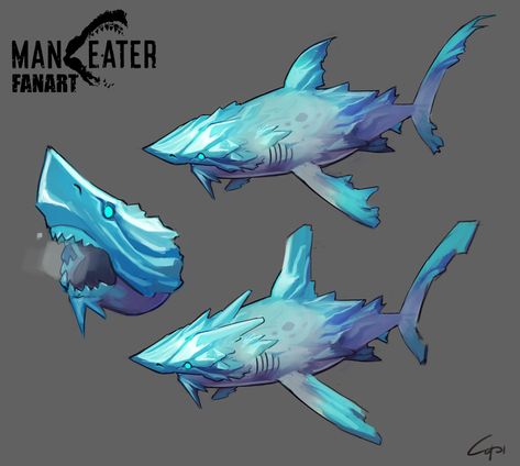 Olivier Désirée - Maneater Fanart Monster Artwork, The Best Game, Shark Art, Creature Artwork, Kaiju Art, Cool Monsters, Fantasy Beasts, Monster Concept Art, Creature Drawings