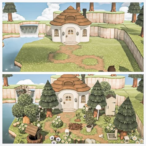 Andrew on Instagram: “Tipper’s summer ranch home! Path code: MA-9488-1972-2446 Preset: @ephhemere.acnh Partners: @isle_of_syren @arii_crossing @kimia_acnh…” Acnh House Exterior Ideas Villagers, Acnh Path Inspiration, Acnh Allotment Ideas, Acnh House Size Guide, Animal Crossing Porch Design, Acnh Ideas Cottagecore, Acnh Peninsula House, Animal Crossing Ma Codes, Puddle Code Acnh