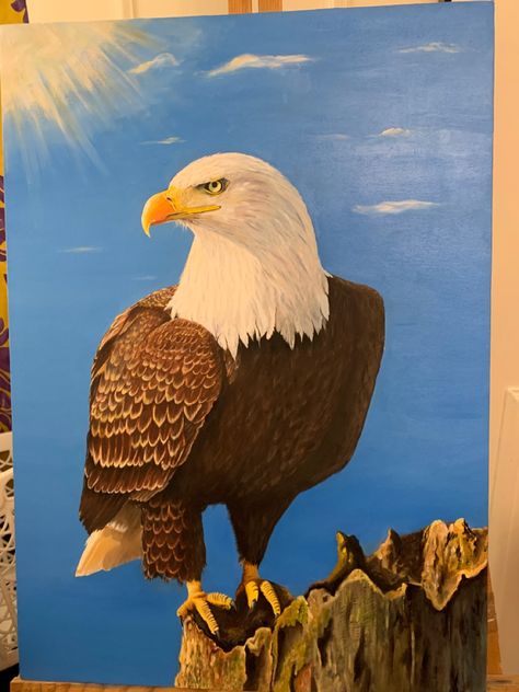 Eagle Painting Acrylic Easy, Eagle Painting Easy, Eagle Painting, Eagle Pictures, Disney Art Drawings, Pastel Art, Pictures To Paint, Learn To Paint, Birds Painting