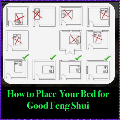 Feng Shui Layout, Feng Shui Bedroom Layout, Bed Placement, Reka Bentuk Dalaman, Bedroom Furniture Layout, Feng Shui Bedroom, God Natt, Feng Shui Tips, Bedroom Dimensions