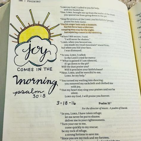 Bible Journaling Adventures on Instagram: “Psalm 30:5” Joy Comes In The Morning, Psalm 30, Quotes Arabic, Bible Doodling, Inspire Bible Journaling, Bible Study Journal, Bible Notes, Faith Bible, Life Quotes Love