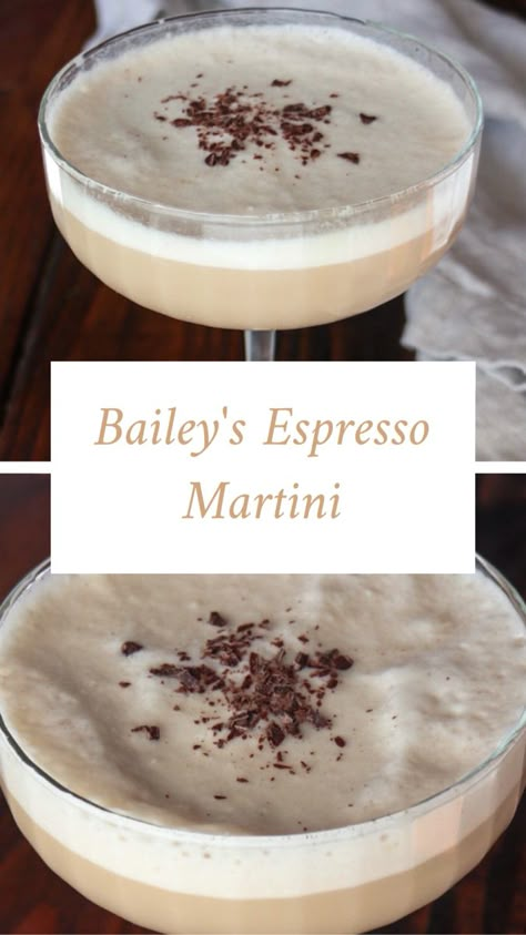 This martini has baileys, vodka, amd espresso. Its absolutely delicious and the perfect pick me up! #cocktail #stpatricksday Espresso Vodka Martini, Baileys Espresso Martini, Baileys Espresso Martini Recipe, Espresso Cocktails, Baileys Cocktails, Espresso Martini Recipe, Booze Drink, Martinis Drinks, Yummy Alcoholic Drinks