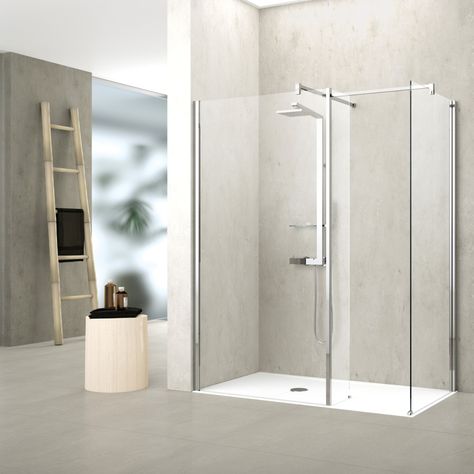 Kuadra H and H and Hl shower pointing other way? Tub To Shower Remodel, Shower Remodel Diy, Small Shower Remodel, Wet Room Screens, Walk In Shower Designs, Fiberglass Shower, Stone Shower, Power Shower, Contemporary Shower